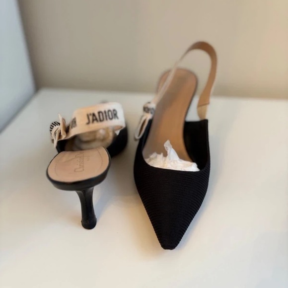 Dior Black and White Slingback Heels - Picture 2 of 3